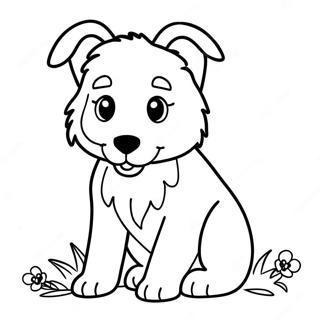 Playful Collie Puppy Coloring Page 71613-57531