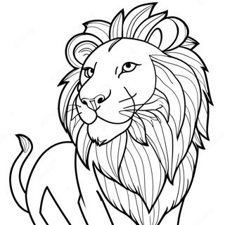 Majestic Lion Roaring Coloring Page 71623-57534