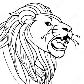 Majestic Lion Roaring Coloring Page 71623-57536