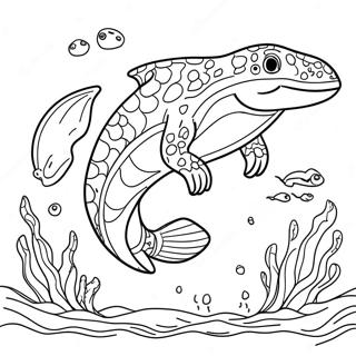 Mosasaurus Swimming In The Ocean Coloring Page 7162-5882