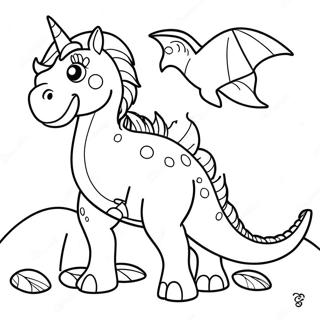 Unicorn Dinosaur Coloring Page 71662-57562