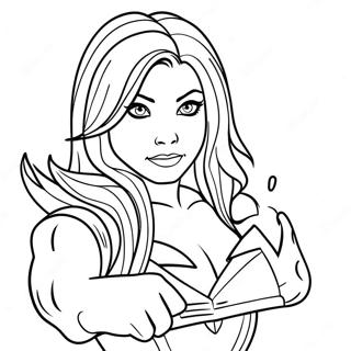 Alexa Bliss In Action Coloring Page 71703-57599