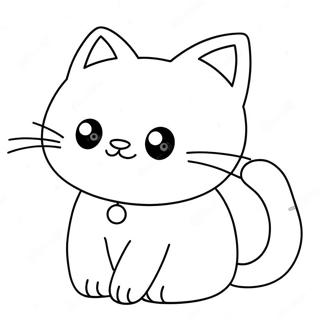 Kawaii Cute Cat Coloring Pages