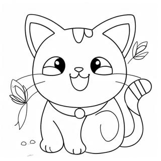 Kawaii Cute Cat Coloring Page 71712-57602