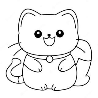 Kawaii Cute Cat Coloring Page 71712-57603