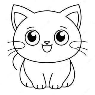 Adorable Kawaii Cat With Big Eyes Coloring Page 71713-57605