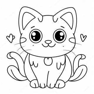 Adorable Kawaii Cat With Big Eyes Coloring Page 71713-57607