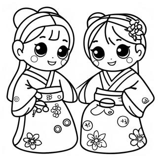 Colorful Hinamatsuri Dolls Coloring Page 71743-57629