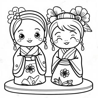 Colorful Hinamatsuri Dolls Coloring Page 71743-57631