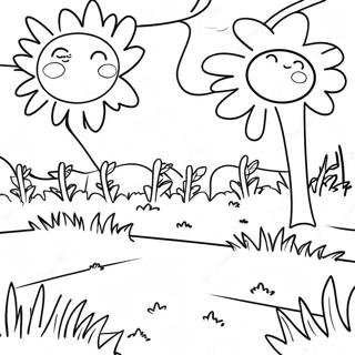 Sunny Grassland Scene Coloring Page 71773-57655