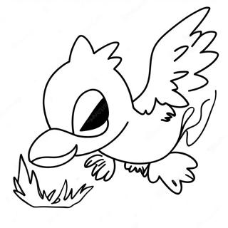 Fiery Moltres Flying Coloring Page 71793-57671