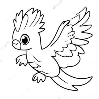 Fiery Moltres Flying Coloring Page 71793-57672