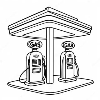 Gas Station Coloring Pages