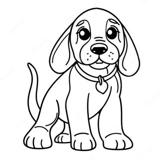 Playful Bloodhound Puppy Coloring Page 71843-57710