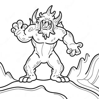 Fiery Lava Monster In Action Coloring Page 71923-57774