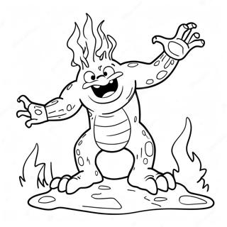 Fiery Lava Monster In Action Coloring Page 71923-57775