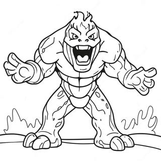 Fiery Lava Monster In Action Coloring Page 71923-57776