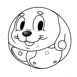 Cute Pluto With A Happy Smile Coloring Page 7192-5906