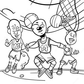 Harlem Globetrotters Basketball Trick Shots Coloring Page 71933-57785