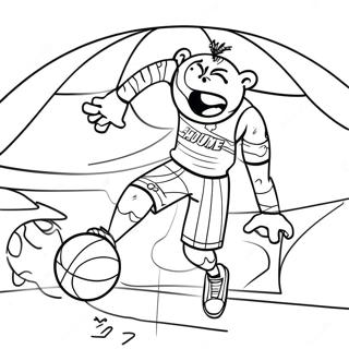 Harlem Globetrotters Basketball Trick Shots Coloring Page 71933-57787