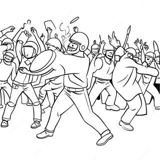 Riot Scene Coloring Page 71962-57803