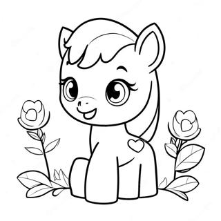 Cute Apple Bloom With Flowers Coloring Page 71973-57816