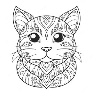 Cat Head Coloring Pages