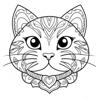 Cute Cat Head Coloring Page 71992-57827