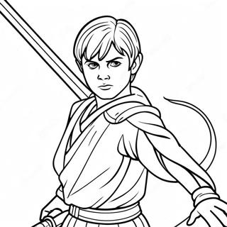 Young Jedi Knight In Action Coloring Page 72003-57838