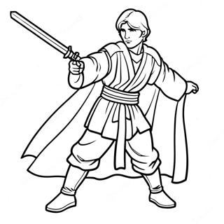 Young Jedi Knight In Action Coloring Page 72003-57839