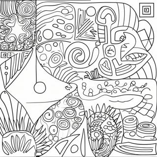 Colorful Klee Inspired Abstract Shapes Coloring Page 72033-57861