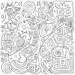 Colorful Klee Inspired Abstract Shapes Coloring Page 72033-57862