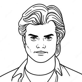 Steve Harrington With His Iconic Hair Coloring Page 72043-57871