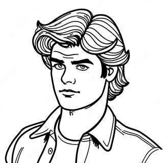 Steve Harrington With His Iconic Hair Coloring Page 72043-57872