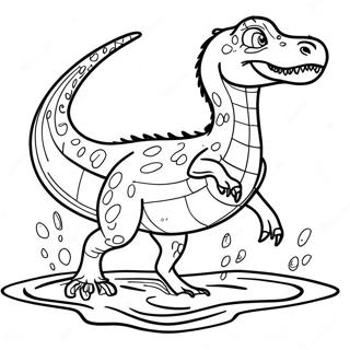 Baryonyx Swimming In Water Coloring Page 72063-57885