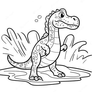 Baryonyx Swimming In Water Coloring Page 72063-57888