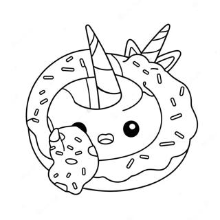 Unicorn Donut Coloring Pages