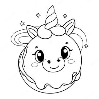 Cute Unicorn Donut Coloring Page 72072-57890