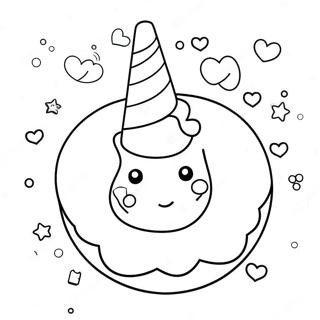 Cute Unicorn Donut Coloring Page 72072-57891