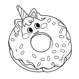 Magical Unicorn Donut With Sprinkles Coloring Page 72073-57894