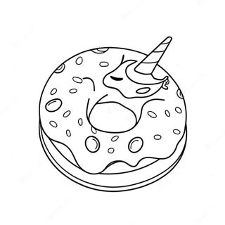 Magical Unicorn Donut With Sprinkles Coloring Page 72073-57895