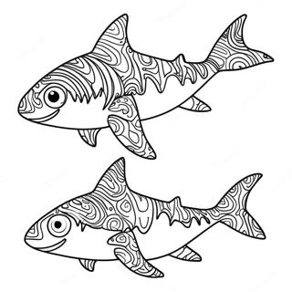 Colorful Shark Puppet Coloring Page 72083-57901