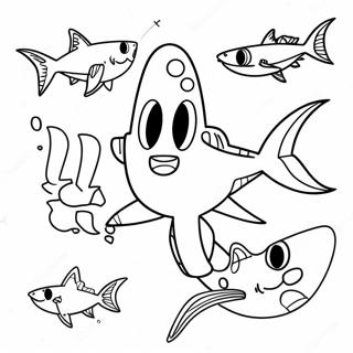 Colorful Shark Puppet Coloring Page 72083-57902