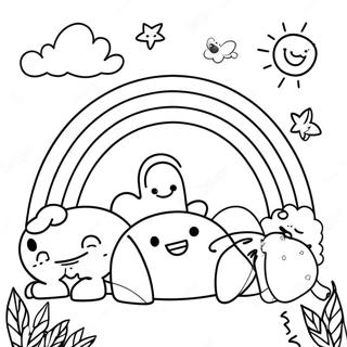 Happy Rainbow Friends Blue Coloring Page 72123-57933