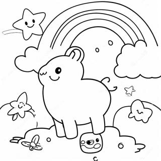 Happy Rainbow Friends Blue Coloring Page 72123-57934