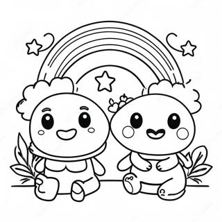 Happy Rainbow Friends Blue Coloring Page 72123-57936