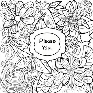 Colorful Please And Thank You Words Coloring Page 72133-57942