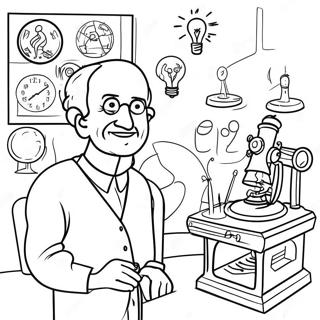 Famous Inventor With Inventions Coloring Page 72163-57969