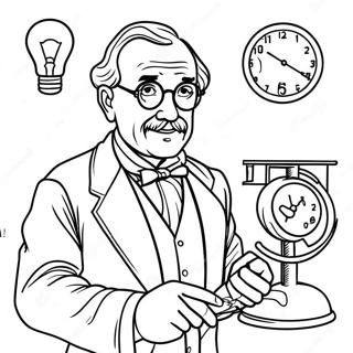 Famous Inventor With Inventions Coloring Page 72163-57971