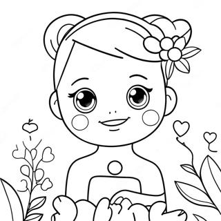 Cute Alexa With Flowers Coloring Page 72173-57973